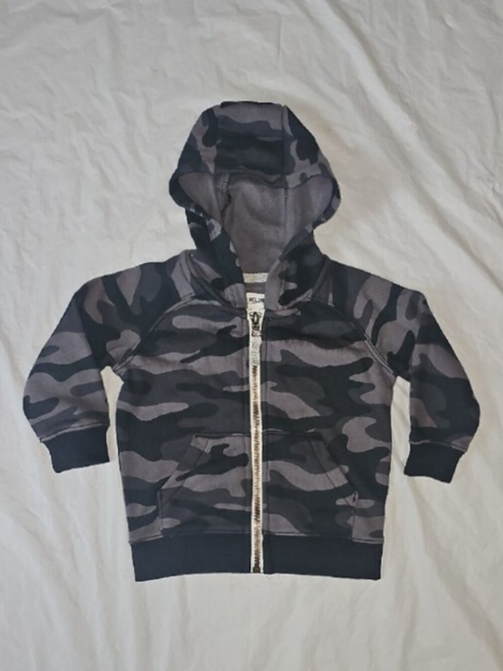 Carter's 12 Months Gray Camouflage Zippered Hoodie Used